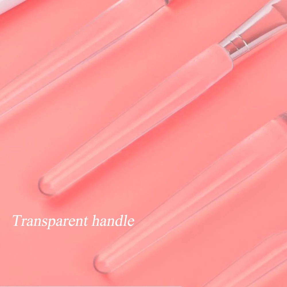 Bộ 5 Cọ Đắp Mặt Nạ silicone Với Tay Cầm Trong Suốt / Cọ Cong / Đầu Cọ Cong Chăm Sóc Da Mặt