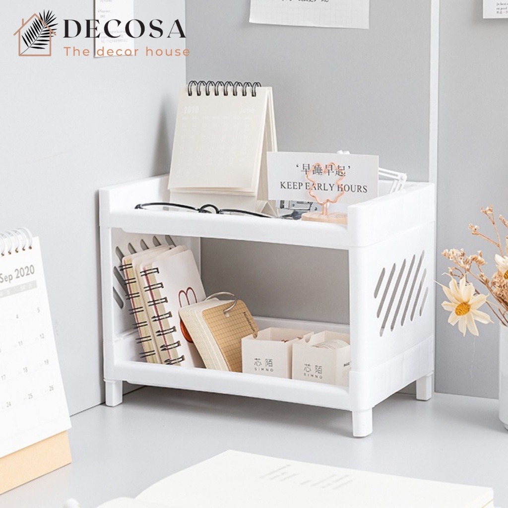 Kệ đựng đồ đa năng mini 2 tầng trang trí bàn học DECOSA