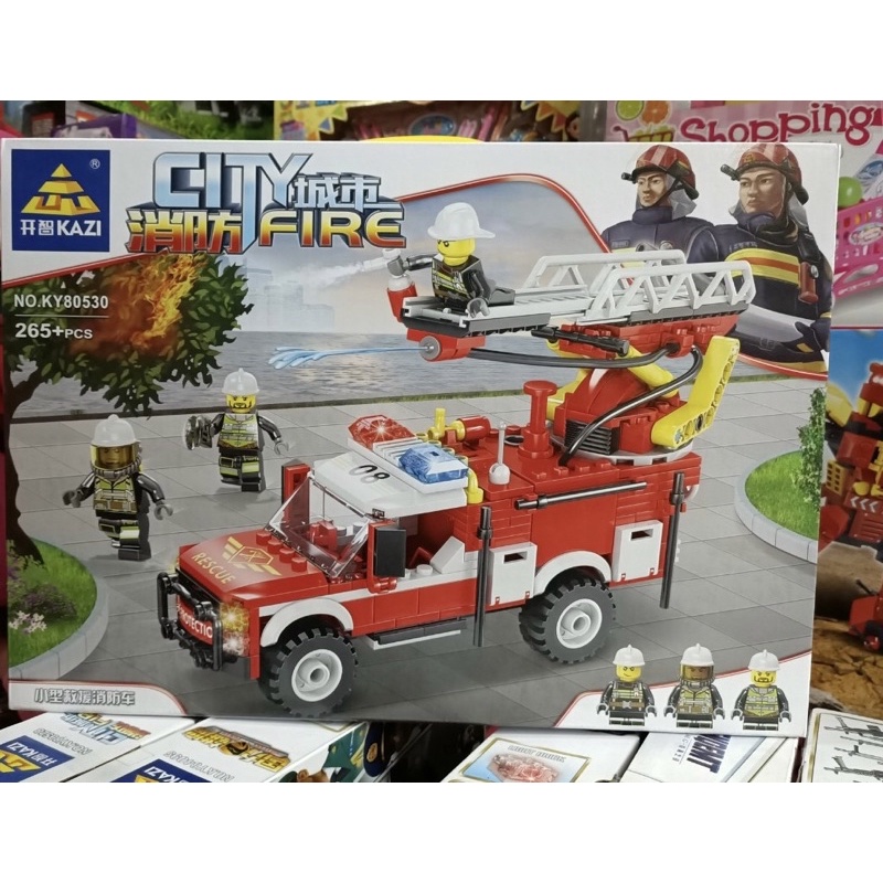 Đồ Chơi Xếp Hình Non-Lego Lắp Ráp Mô Hình Đội Xe Cứu Hỏa - KAZI KY80530 City Fire - 265 Chi Tiết