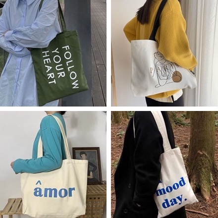 Túi Totevải canvas nữ-Dung lượng lớn phong cách Hàn quốc sinh viên Túi quai xách