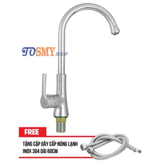 Vòi rửa chén nóng lạnh cn16 – tặng kèm cặp dây cấp nóng lạnh inox 60cm