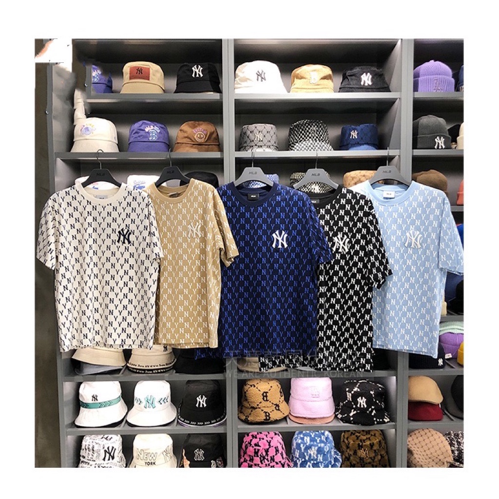 ❤❀  ❤ Áo Thun Tay Ngắn Chất Liệu Cotton Thêu Hoạ Tiết MLB NY Dành Cho Nam Và Nữ