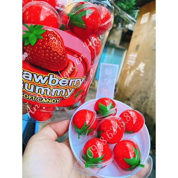 Kẹo dẻo có nhân hình con mắt/dưa hấu/trái dâu/con vịt/kẹo mông,..