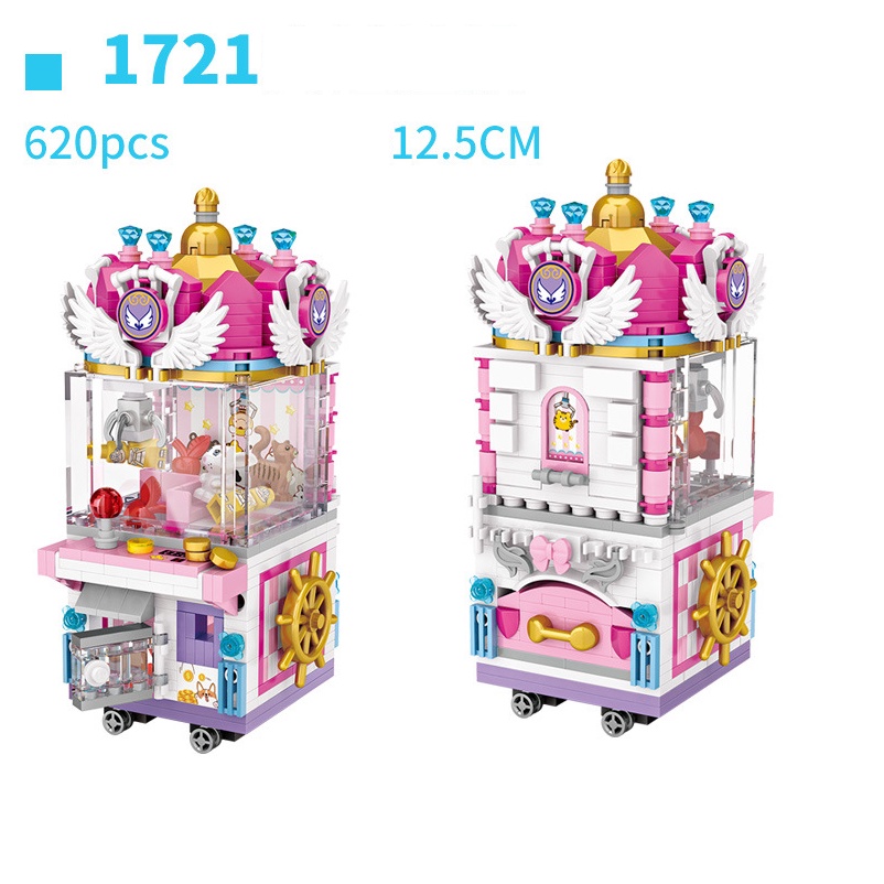 Đồ chơi lắp ráp, đồ chơi cho bé mô hình cửa hàng mini Pirate ship-The ferris wheel -Rotating the plane-Doll catcher