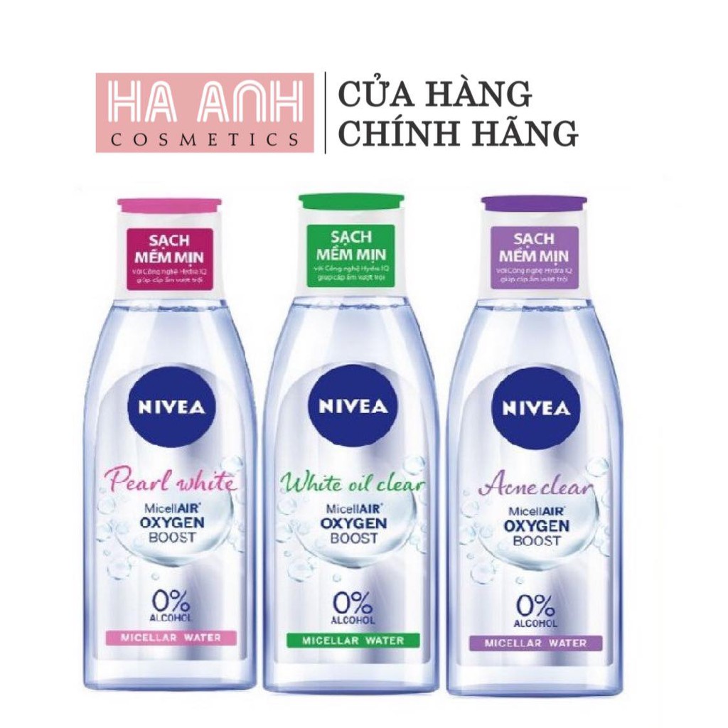 Nước tẩy trang Nivea micellair oxygen boots làm sạch mềm mịn