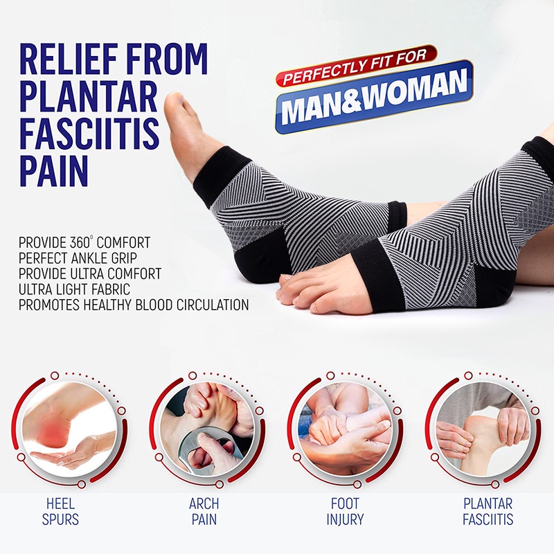 1 Cặp Vớ Nén Bảo Vệ Mắt Cá Chân Chống Trượt Hỗ Trợ Tập Luyện Thể Thao Yoga Pilates