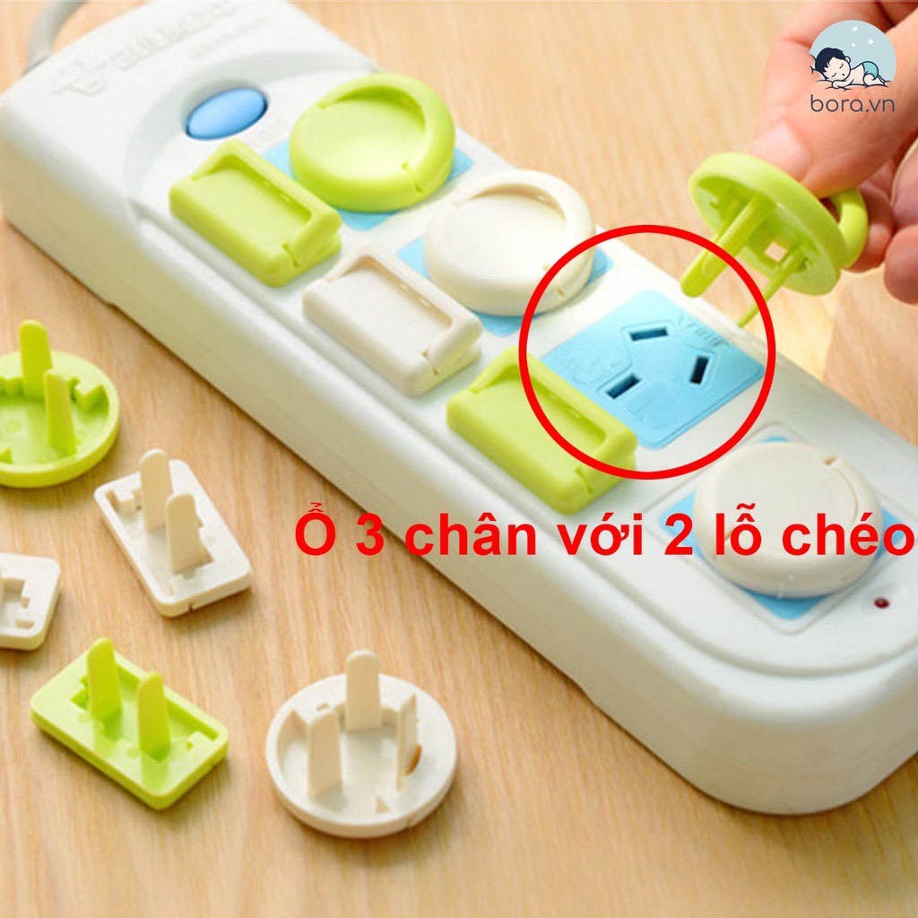 Nút bịt ổ cắm điện an toàn cho bé, loại có quai cầm 2 chấu và 3 chấu SAMIKIDS