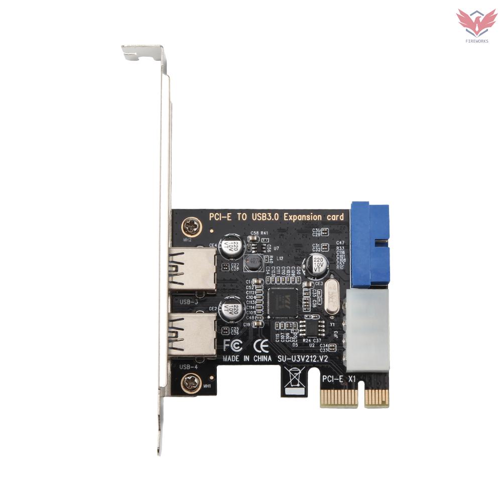 Thẻ Mở Rộng Chuyển Đổi Pci-E Sang USB 3.0 19 Pin 2 Cổng USB 3.0 Cho Máy Tính Để Bàn
