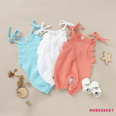 Jumpsuit Sát Nách Màu Trơn Chất Cotton Cho Bé