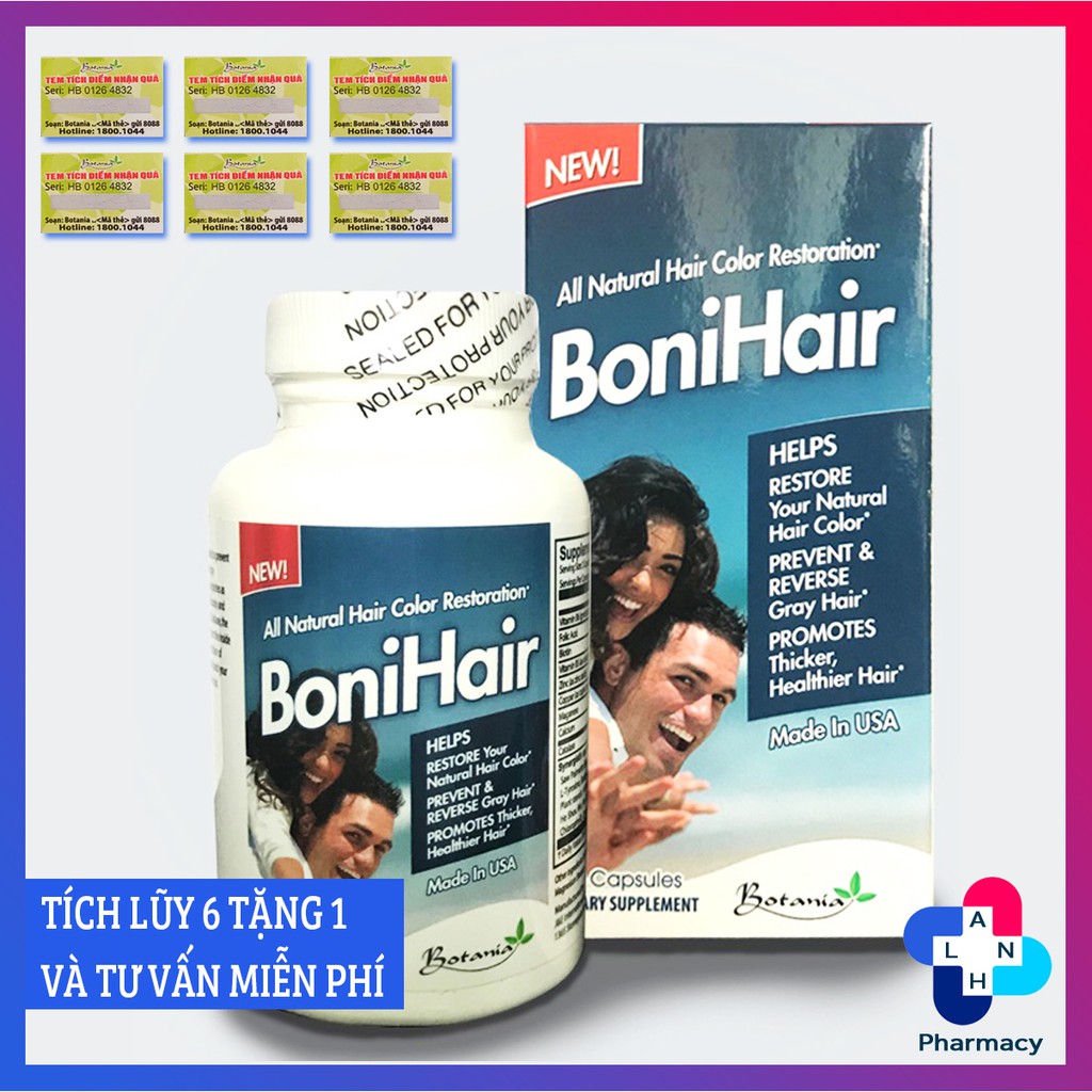 BoniHair USA Viên uống ngăn ngừa bạc tóc, rụng tóc.