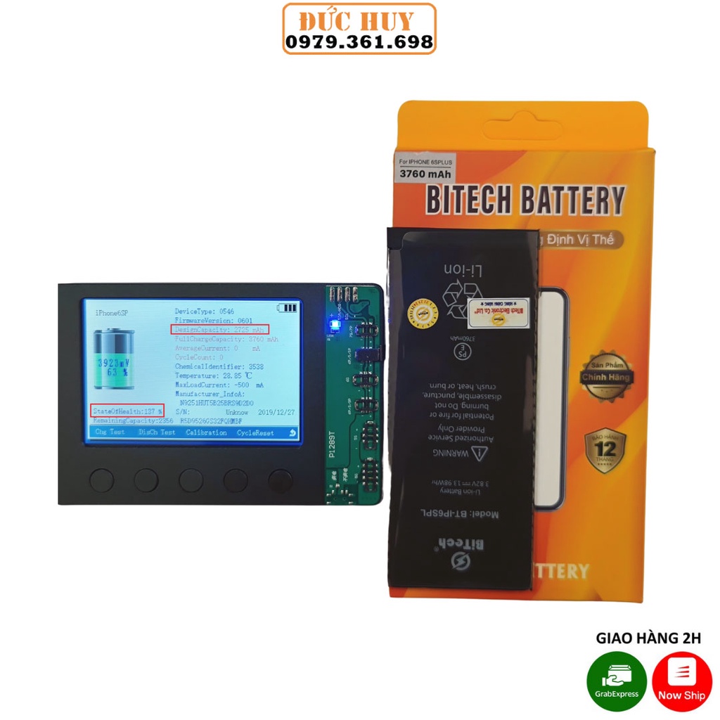 Pin IP6S PLUS Dung Lượng Cao BiTech BT-IP6S PLUS  - Tặng bộ vít mở + Siu dán pin