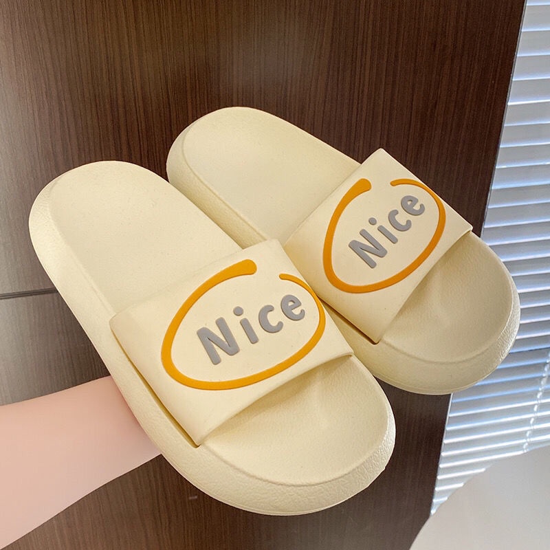 2022 new nice soft-soled mid-thick-soled slippers for feces comfortable home outdoor non-slip bottom couple slippers women