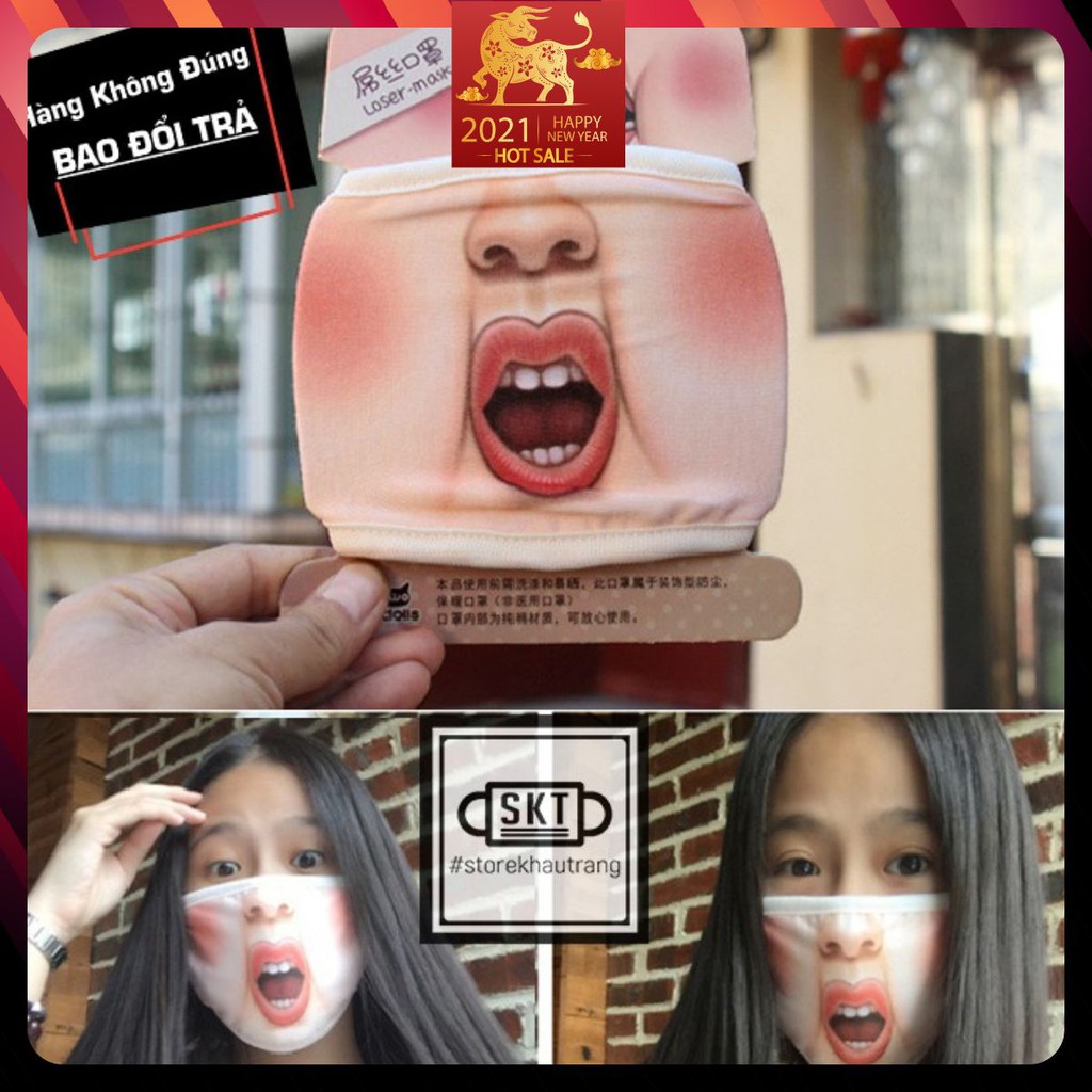 Khẩu Trang Khẩu Nghiệp 3D Mặt Biến Thái | 4 Loại Mẫu Mã