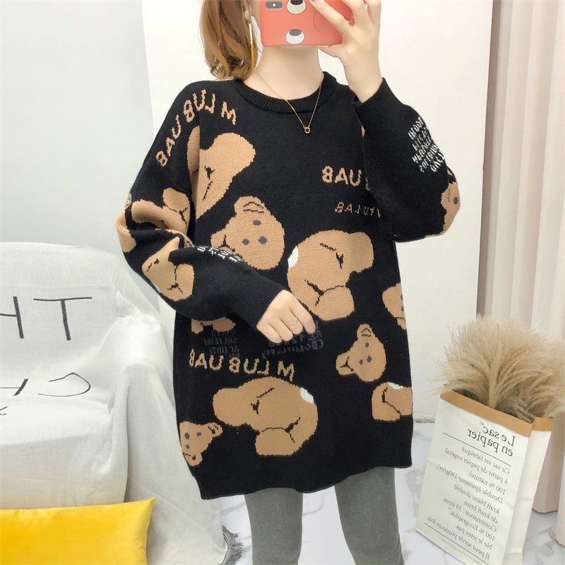 Áo Sweater Dệt Kim Dáng Rộng Thời Trang Mùa Đông Cho Mẹ Bầu