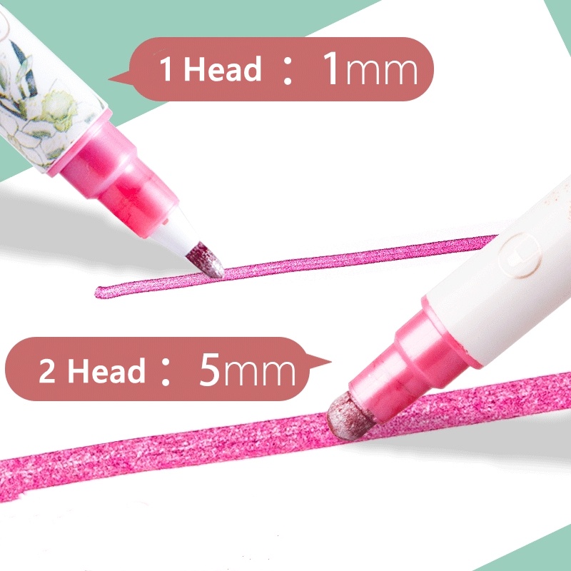 Deli Set 5 bút đánh dấu hai đầu họa tiết chấm bi phong cách cung điện mùa hè