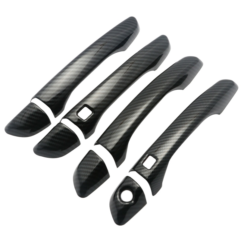 Miếng Dán Tay Nắm Cửa Xe Hơi Bằng Sợi Carbon 2 Nút Cho Hyundai Elantra 2017-2020