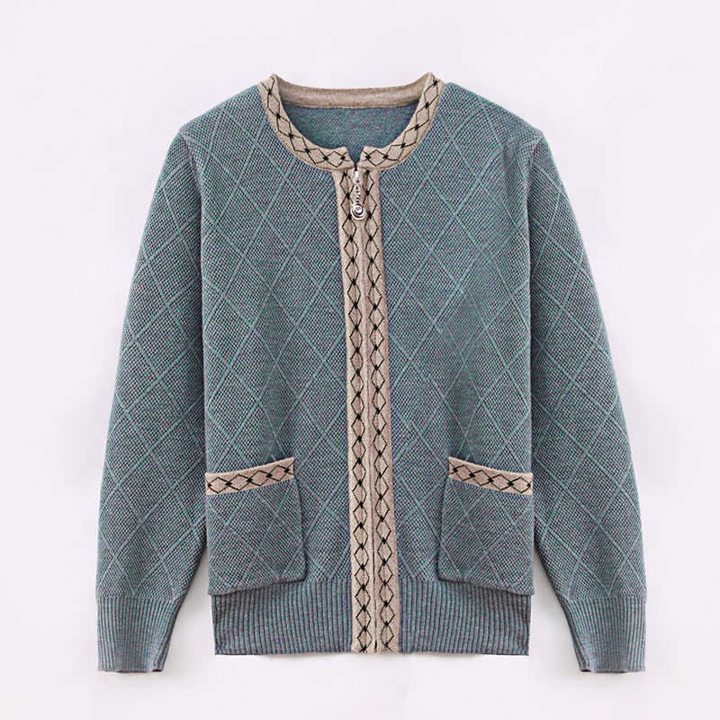 ❀☜ஐTrung niên và người già quần áo mùa xuân và mùa thu đan áo len cardigan thời trang mẹ mặc áo len áo len phụ nữ trung | BigBuy360 - bigbuy360.vn