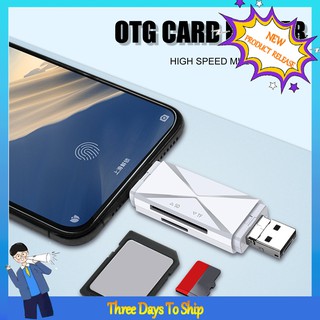Đầu Đọc Thẻ Nhớ 4 Trong 1 Usb 2.0 2 Khe Otg Micro-Sd / Tf Cho Điện Thoại