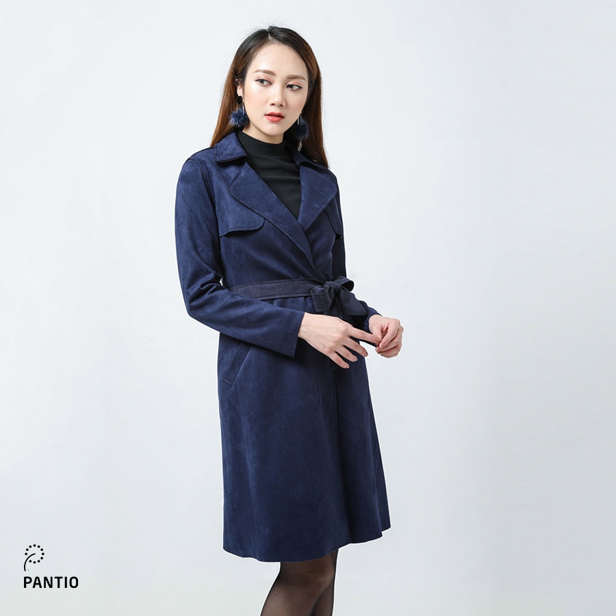 Áo khoác măng tô dáng dài cổ vest đai bo eo FAM9325 - PANTIO