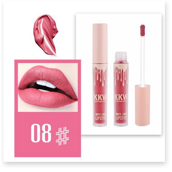 [Mã giảm] Son Kem Lì Tơ Lụa KKW Matte Liquid Lipstick Phong Cách Âu Mỹ