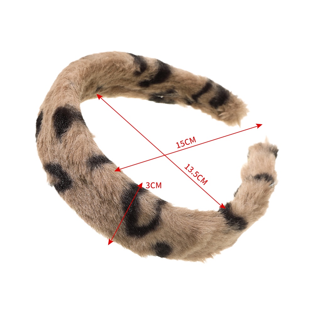 Cài tóc HAIMEIKANG bằng lông nhung họa tiết da báo chống trượt thời trang thu đông độc đáo