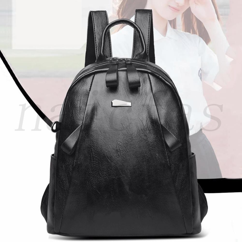 Naicfas Fashion Women PU Leather Shoulder Bag Teenage Girl College Daypack Backpack