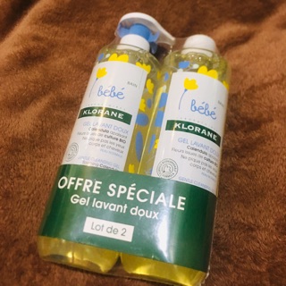 Set sữa tắm gội 2 in 1 diệt khuẩn cho bé Bébe Klorance 500ml chuẩn Pháp dịu nhẹ cho bé thơm tho - hoa cúc vàng