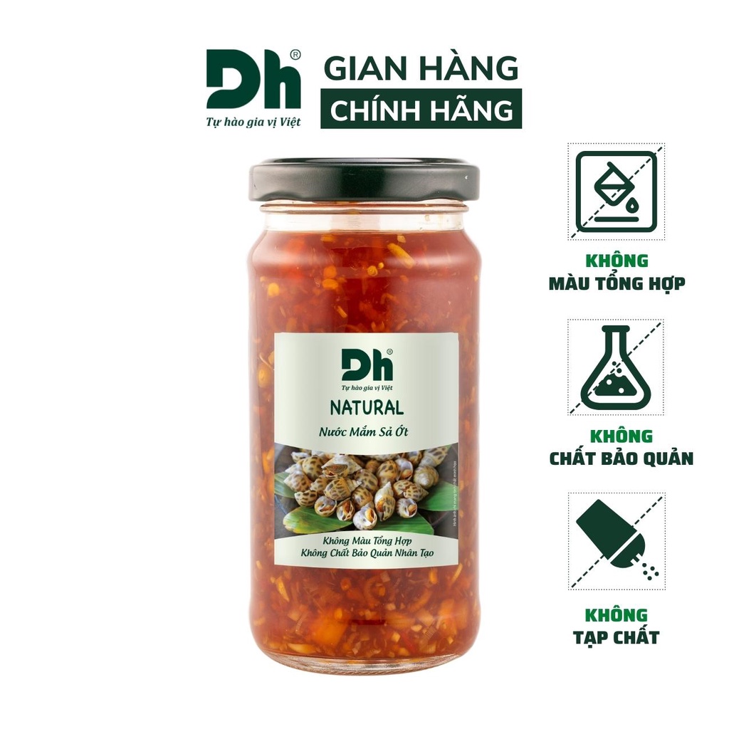 Nước mắm sả ớt Natural Dh Foods pha sẵn thành phần tự nhiên lọ 200ml