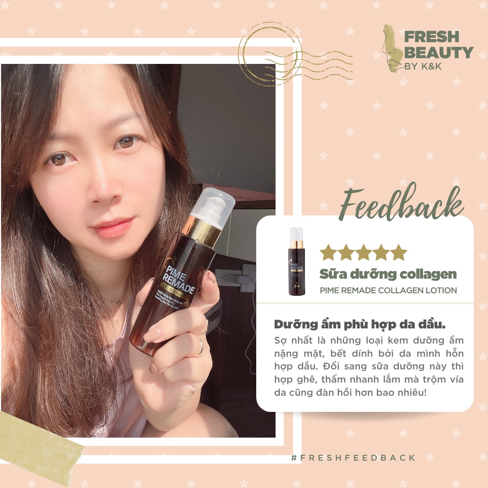 Lotion sữa dưỡng trắng da 86% collagen siêu cấp ẩm tái tạo phục hồi da, giảm tàn nhang sạm nám Pime Collagen Lotion 100g