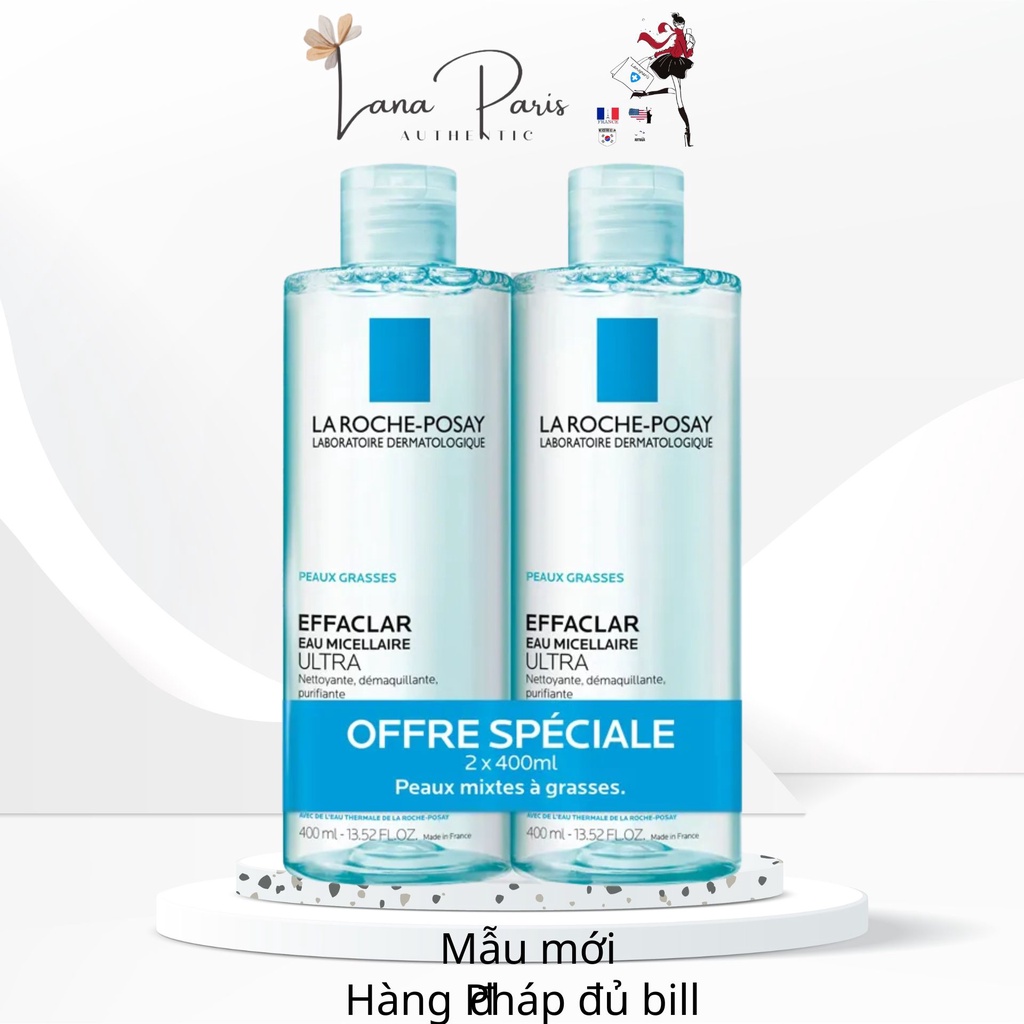 Sẵn Tẩy trang La roche Posay 400ml Effaclar Peaux Grasses