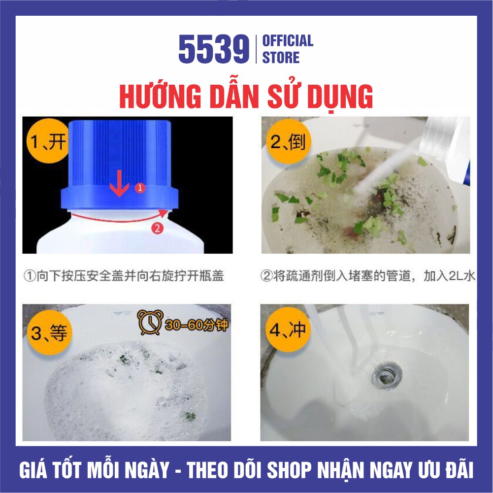 Bột thông cống ⚡️ CỰC MẠNH ⚡️ Bột thông cống, bồn cầu, bồn rửa tay cực mạnh - Shop 5539