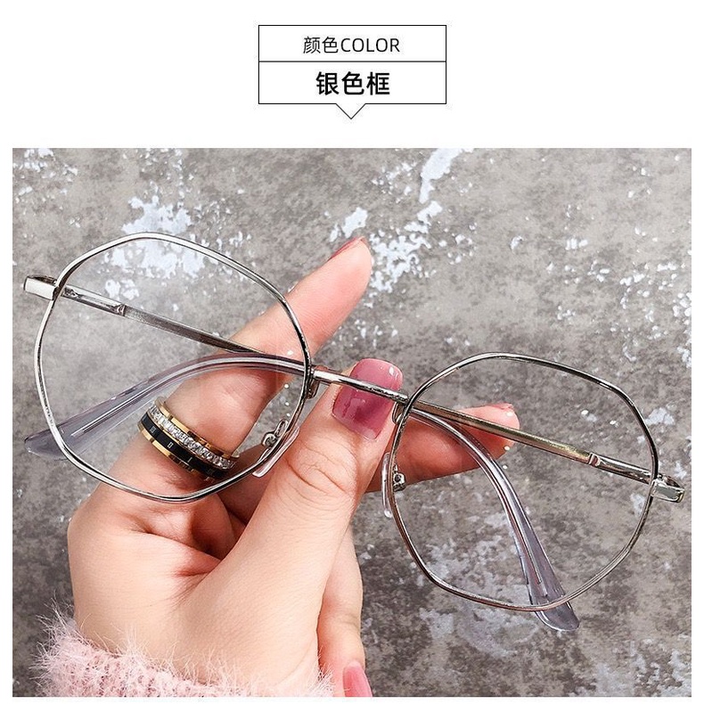 Kính Cận Gọng Vuông Kim Loại Chống Tia Bức Xạ Phong Cách Hàn Quốc Cho Nữ