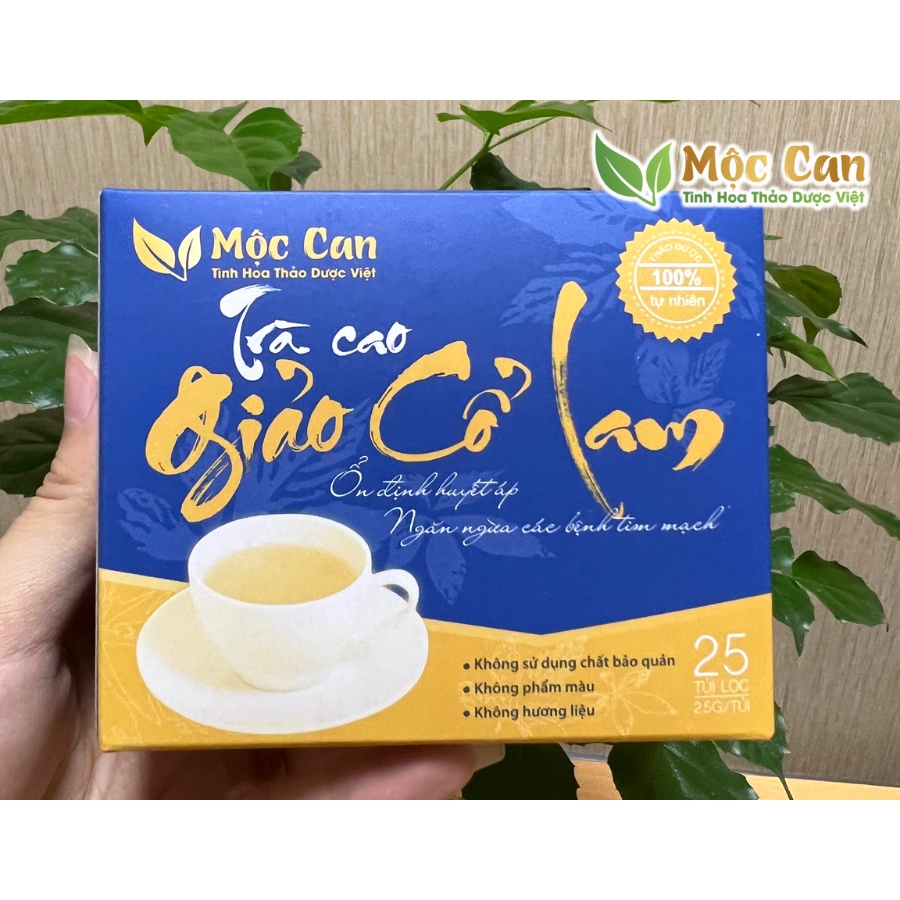 Trà Cao Giảo Cổ Lam Mộc Can - Trà túi lọc giúp hạ và ổn định huyết áp, giảm mỡ máu, ngăn ngừa xơ vữa động mạch