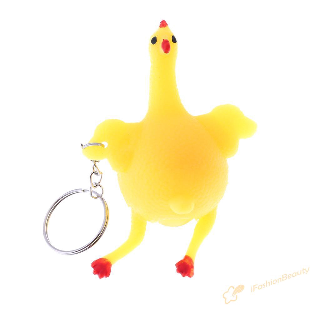 ✿if♥Vent Chicken Whole Egg Laying Hens Crowded Stress Ball Keychain Kids Toys▶