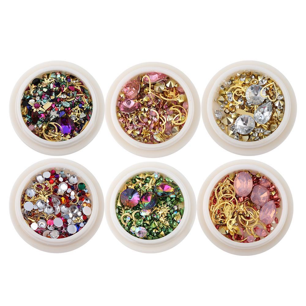 MIH Đá Đính Móng Tay Kim Loại Hỗn Hợp Nhiều Màu Mới