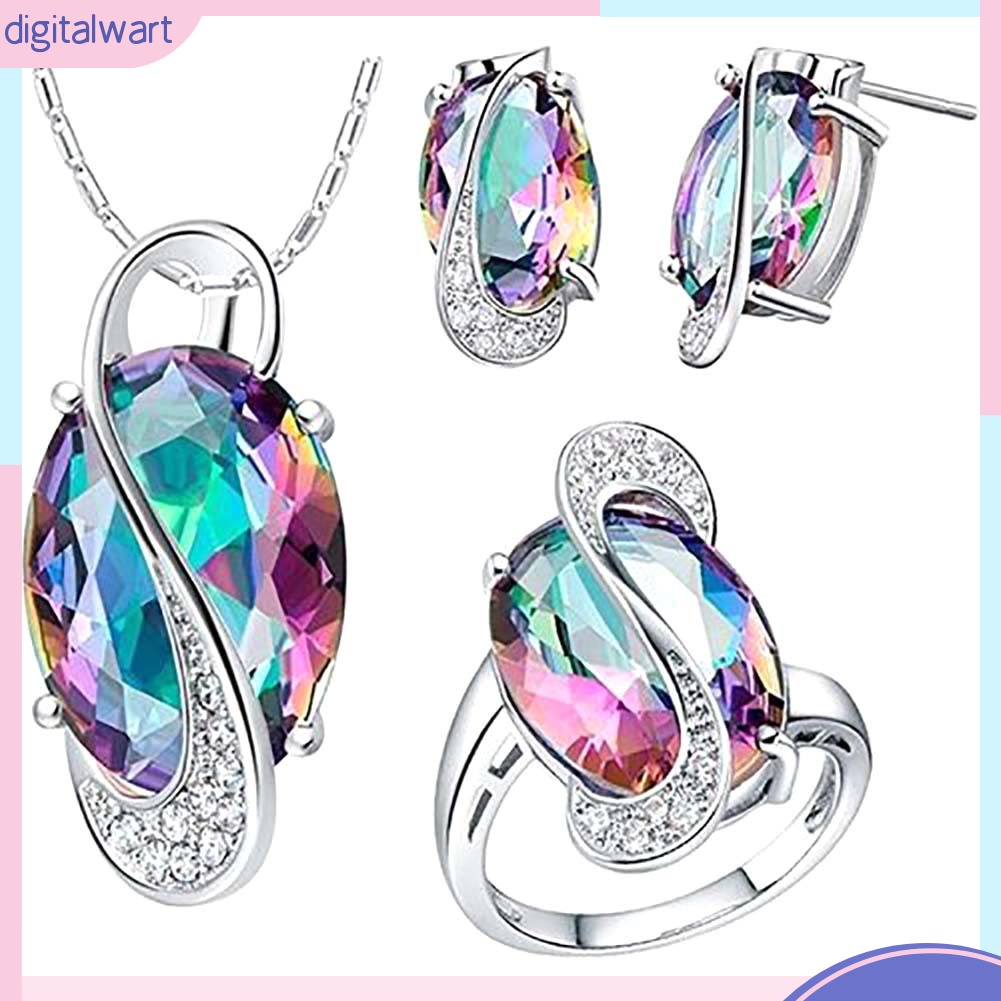 Set trang sức hợp kim đính đá nhân tạo thời trang dành cho nữ