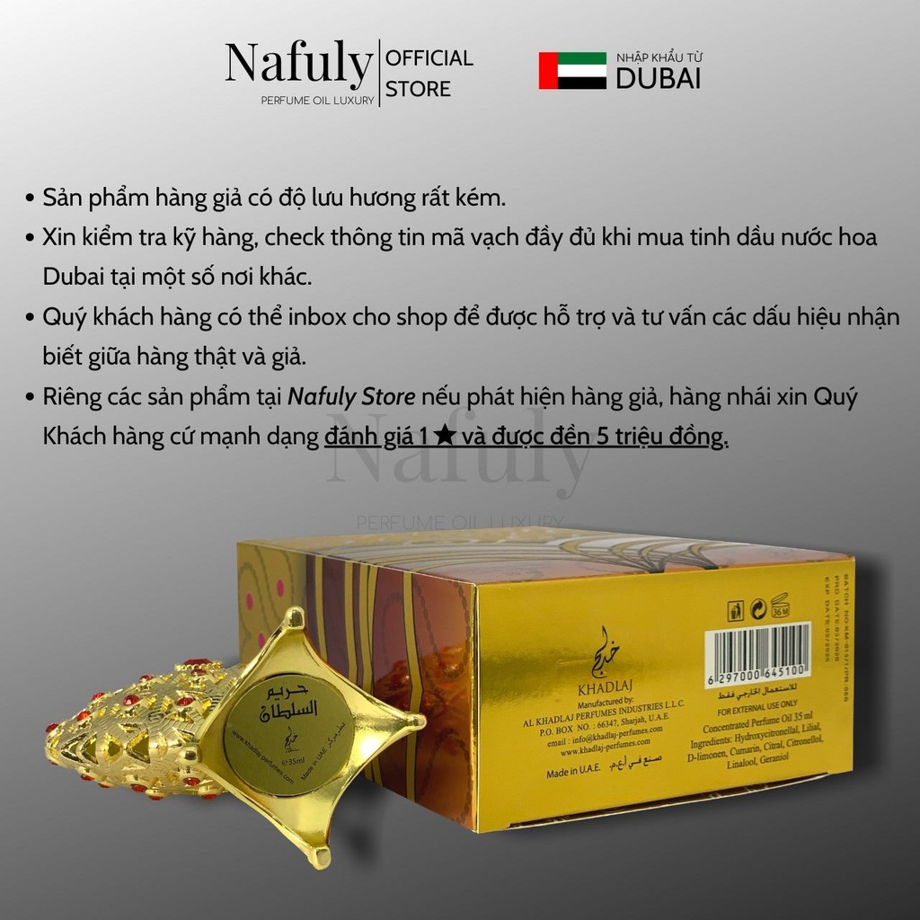 Tinh Dầu Nước Hoa Dubai Công Chúa Vàng Nữ Hoàng Đỏ Hareem Al Sultan Nội Địa Chính Hãng Cao Cấp Nam Nữ Giá Sỉ TPHCM 35ml | Thế Giới Skin Care