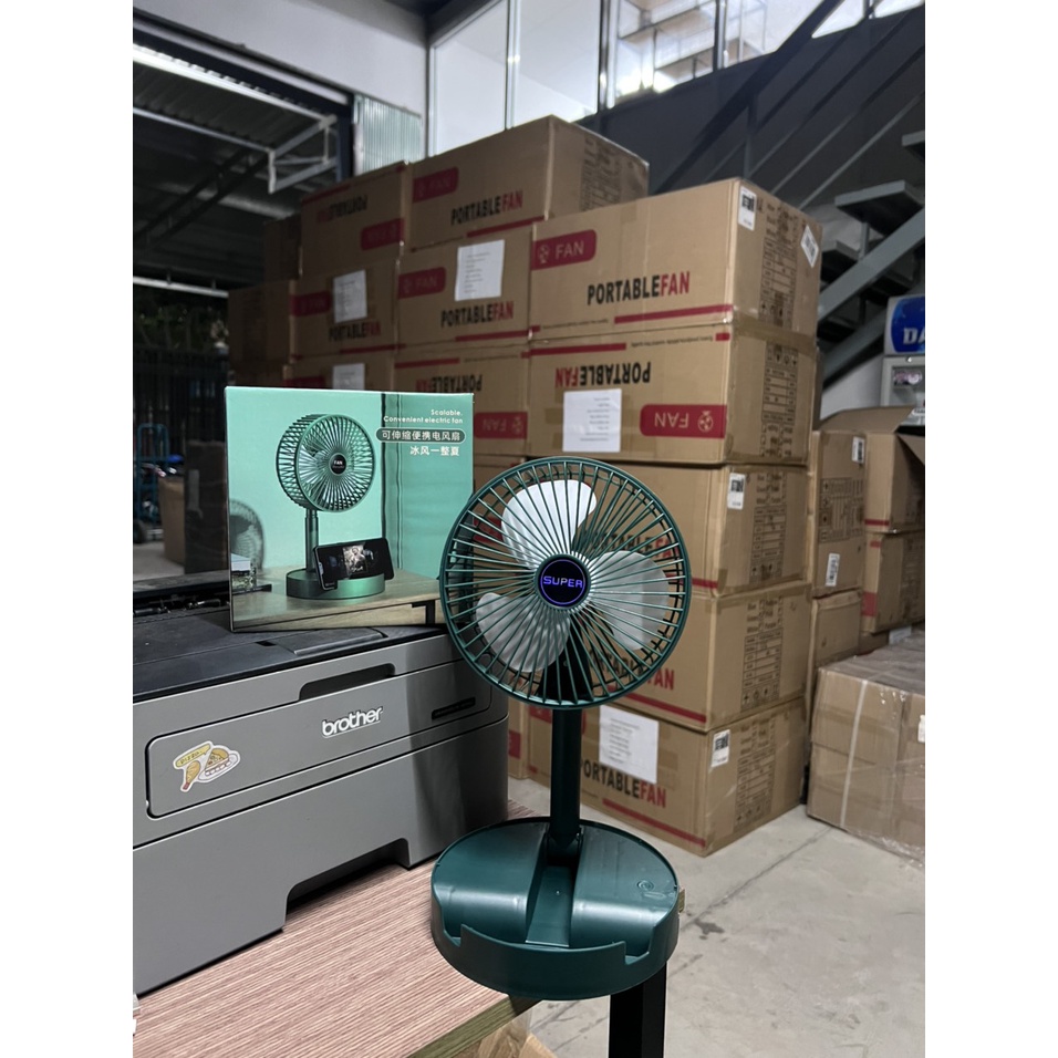 Quạt Super mini tích điện để bàn gấp gọn tiện dụng 3 cấp độ thời gian sử dụng liên tục tới 4 tiếng liên tục Kotic