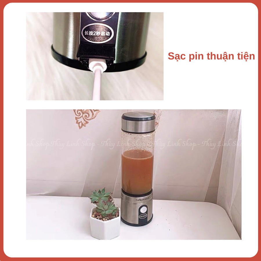 MÁY XAY SINH TỐ GELIGAO - XAY ĐƯỢC ĐÁ - MÁY XAY CẦM TAY MINI SẠC PIN CHÍNH HÃNG - BH 1 NĂM