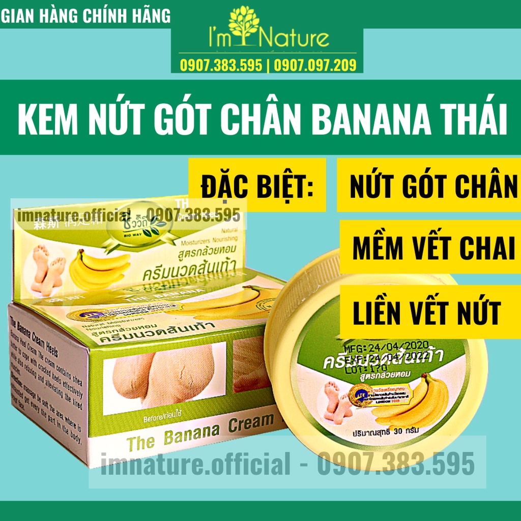 Kem Giảm Nứt Gót Chân Banana Heel Cream 30g Thái Lan