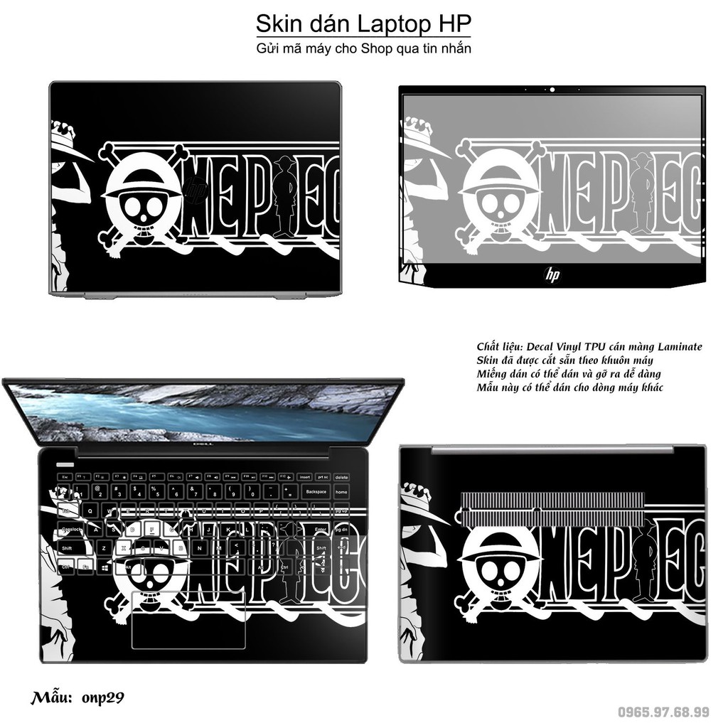 Skin dán Laptop HP in hình One Piece nhiều mẫu 22 (inbox mã máy cho Shop)