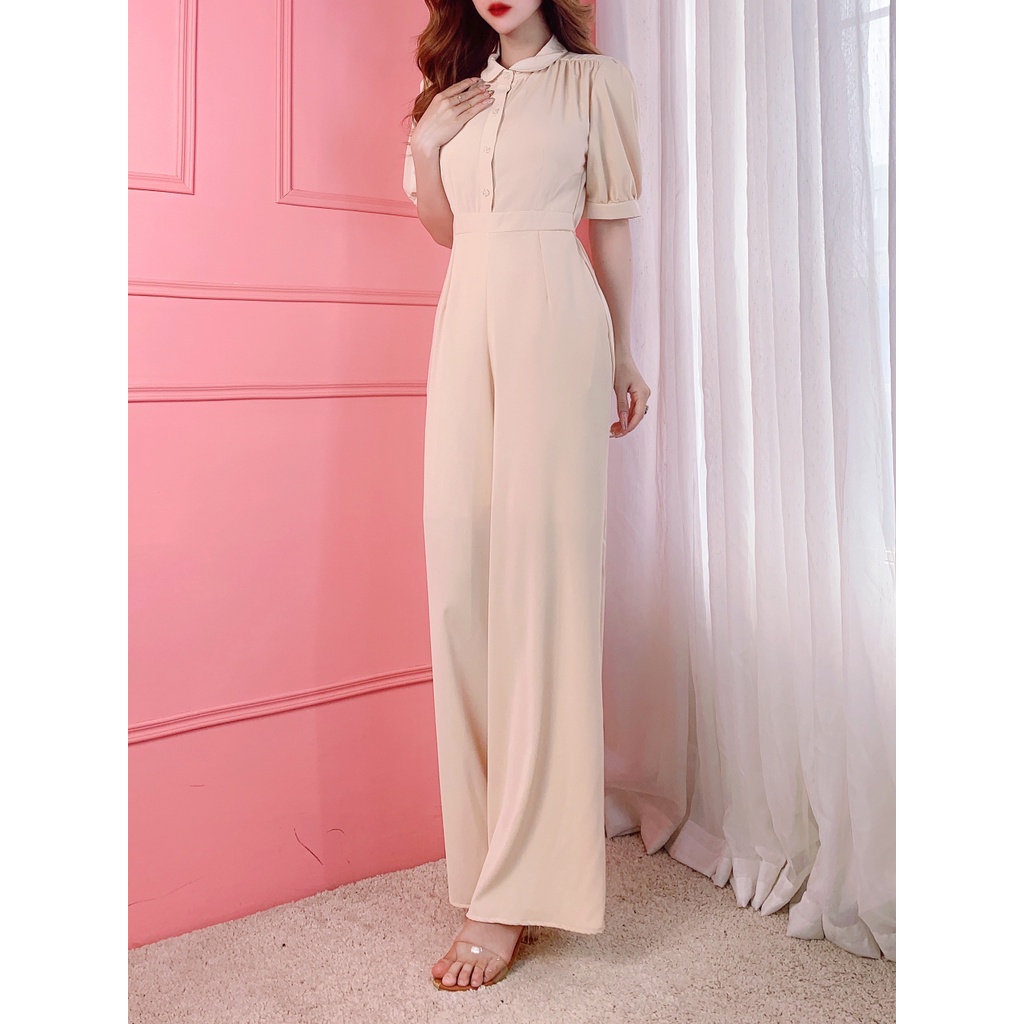 Jumpsuit đồ bay áo liền quần trơn cổ sen MIMIX BM4220