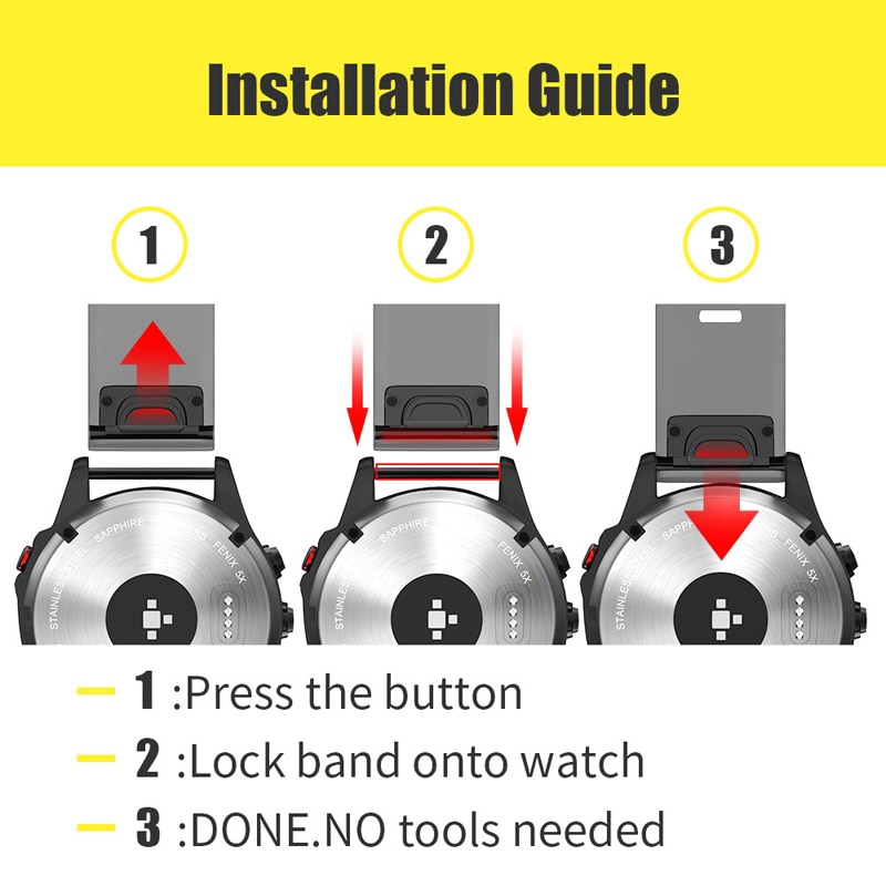 Dây đeo thay thế bằng silicon tháo nhanh cho Garmin Fenix 6 6X Pro 5 5X Plus 3HR Forerunner 945 Fenix6 Fenix5