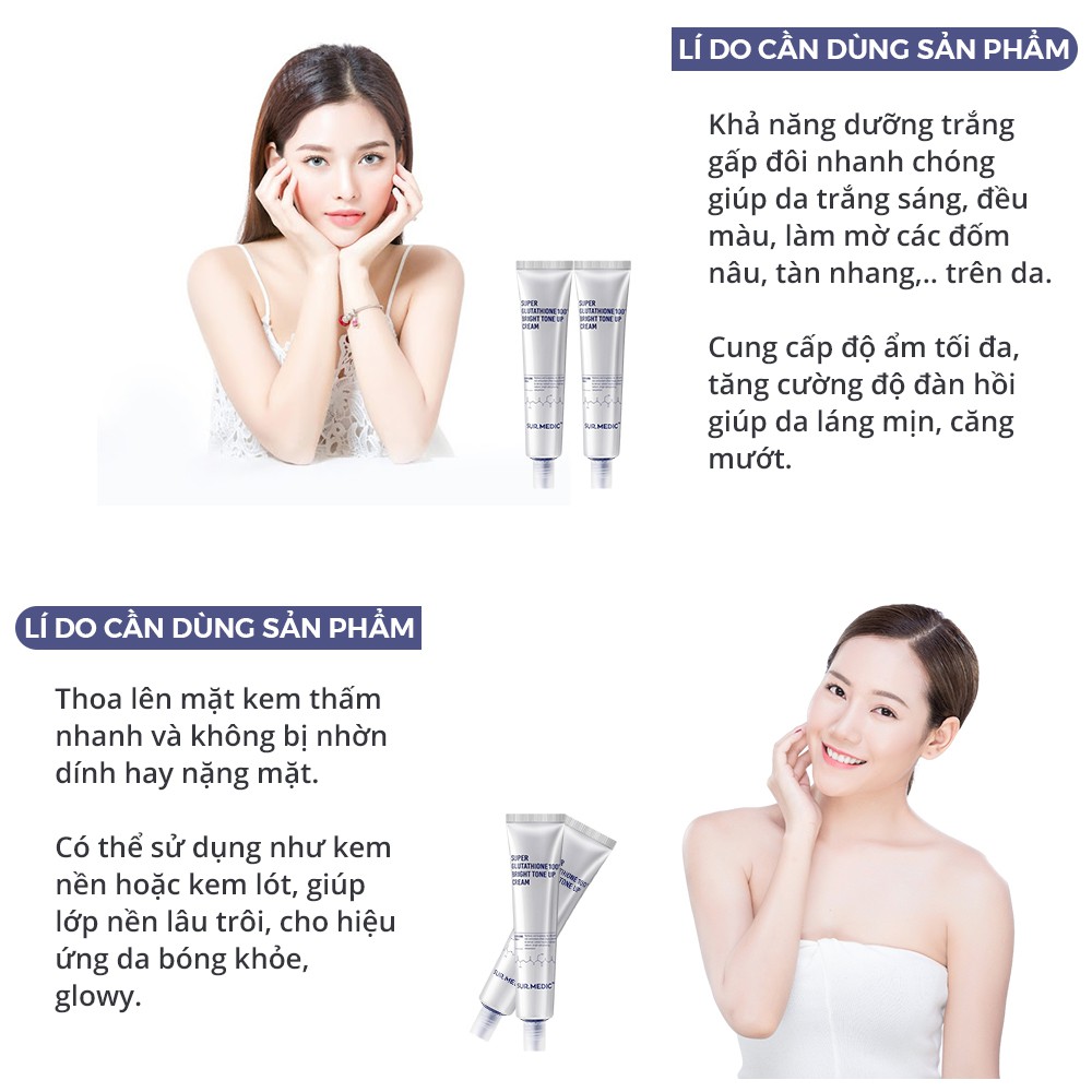 Kem dưỡng da cấp ẩm mờ nám giảm mụn dưỡng trắng chăm sóc da toàn diện SUR.MEDIC LUVELA KD21