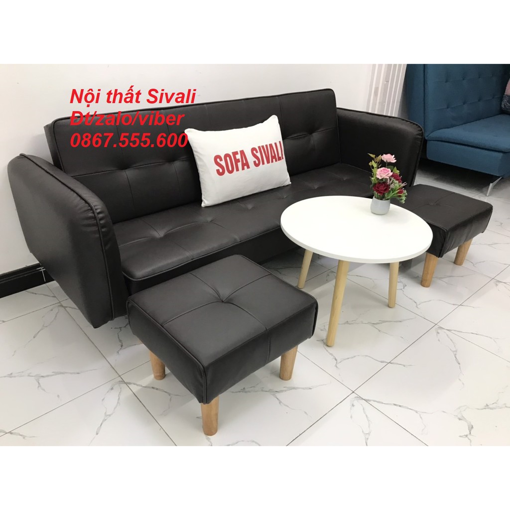 Bộ ghế sofa giường sofa bed tay vịn phòng khách sivali sopha