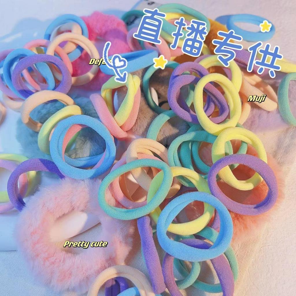 Dây buộc tóc trơn đơn giản màu pastel