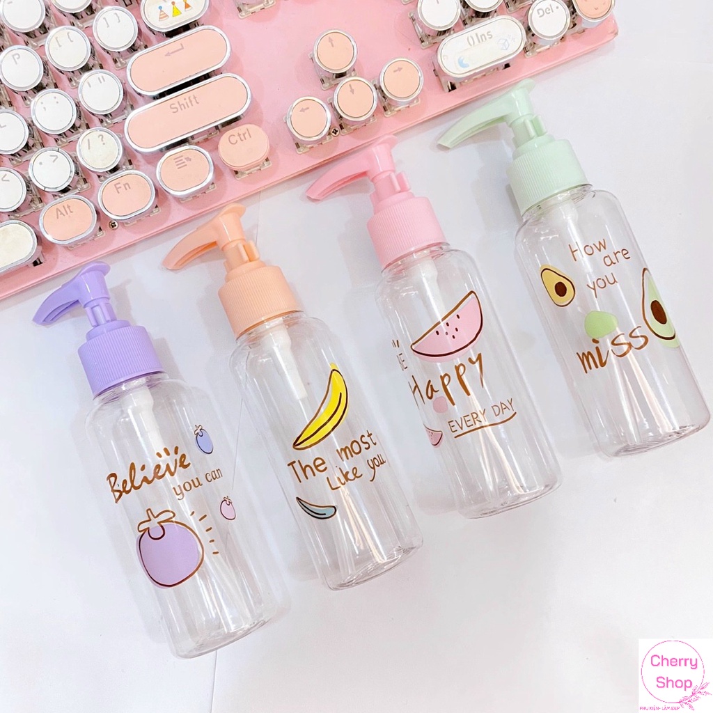 Chai Lọ Chiết Mỹ Phẩm Dầu Gội Sữa Rửa Mặt Hút Chân Không Phong Cách Trẻ Trung Hiện Đại 100ml