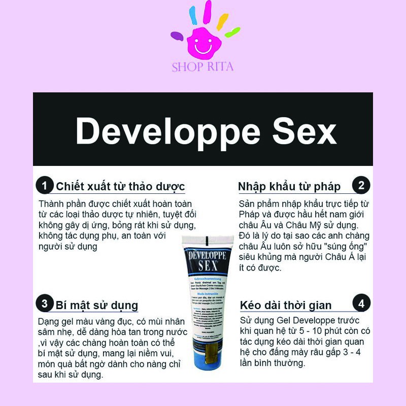 GEL BÔI LÀM TO DƯƠNG VẬT DEVELOPPE SEX