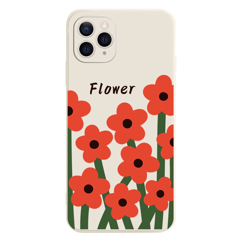 Ốp Điện Thoại In Hình Gấu Và Hoa Cho iPhone 11/12Pro/xs MAX 13Pro