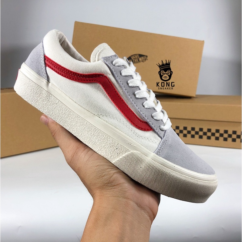 [FullBox] Giày Thể Thao Nam Nữ VA Vault Trắng Kẻ Màu Couple Unisex